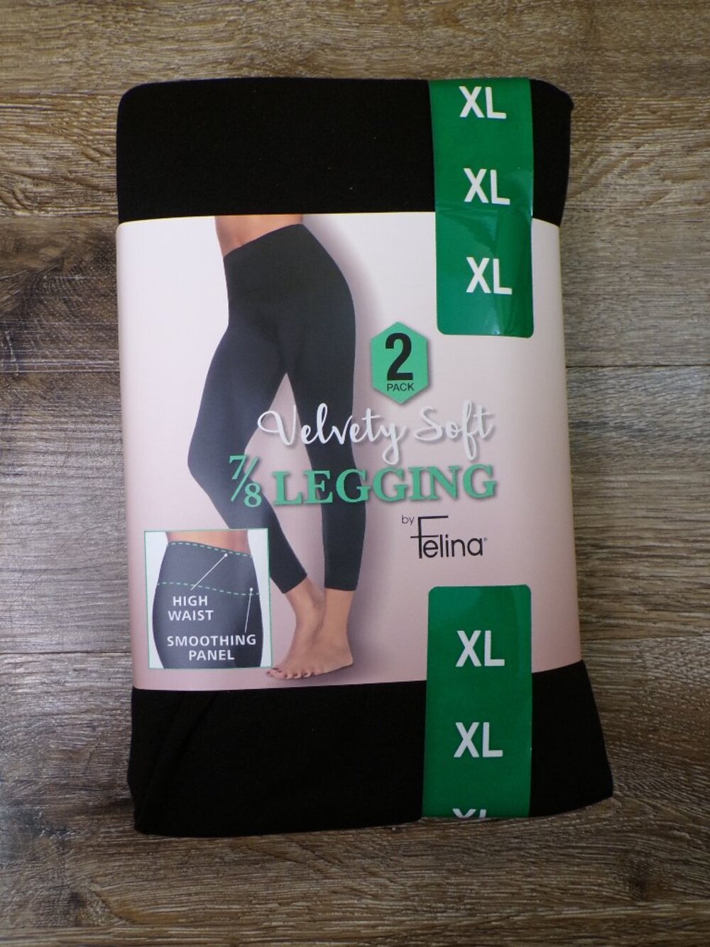 Felina NWT Women's Velvety Soft 7/8 Black Legging, 2-pack Choice of S, L or XL - Picture 13 of 16